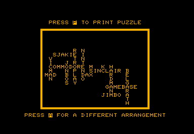 Crossword Puzzle Commodore PET Game